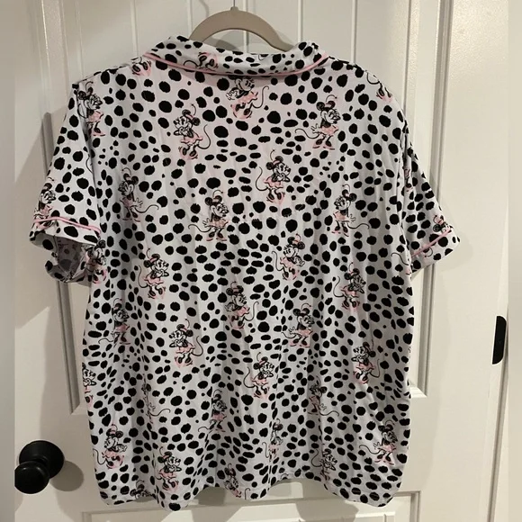 Disney Minnie Mouse Polka Dot Pajama Set - Black, White, Pink - Picture 3 of 11